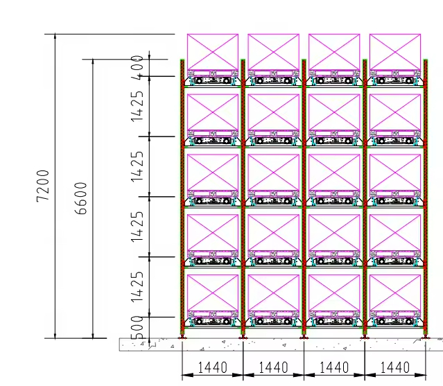 Warehouse Automation Equipment Radio Shuttle Rail Guided Vehicle Rgv for Automated Storage Retrieval System