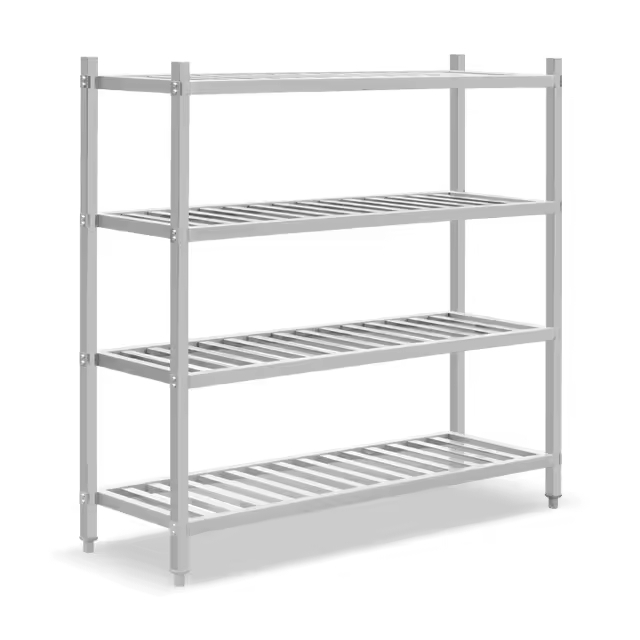 4 Tier Metal Storage Rack Restaurant Warehouse Stainless Steel Storage Racks
