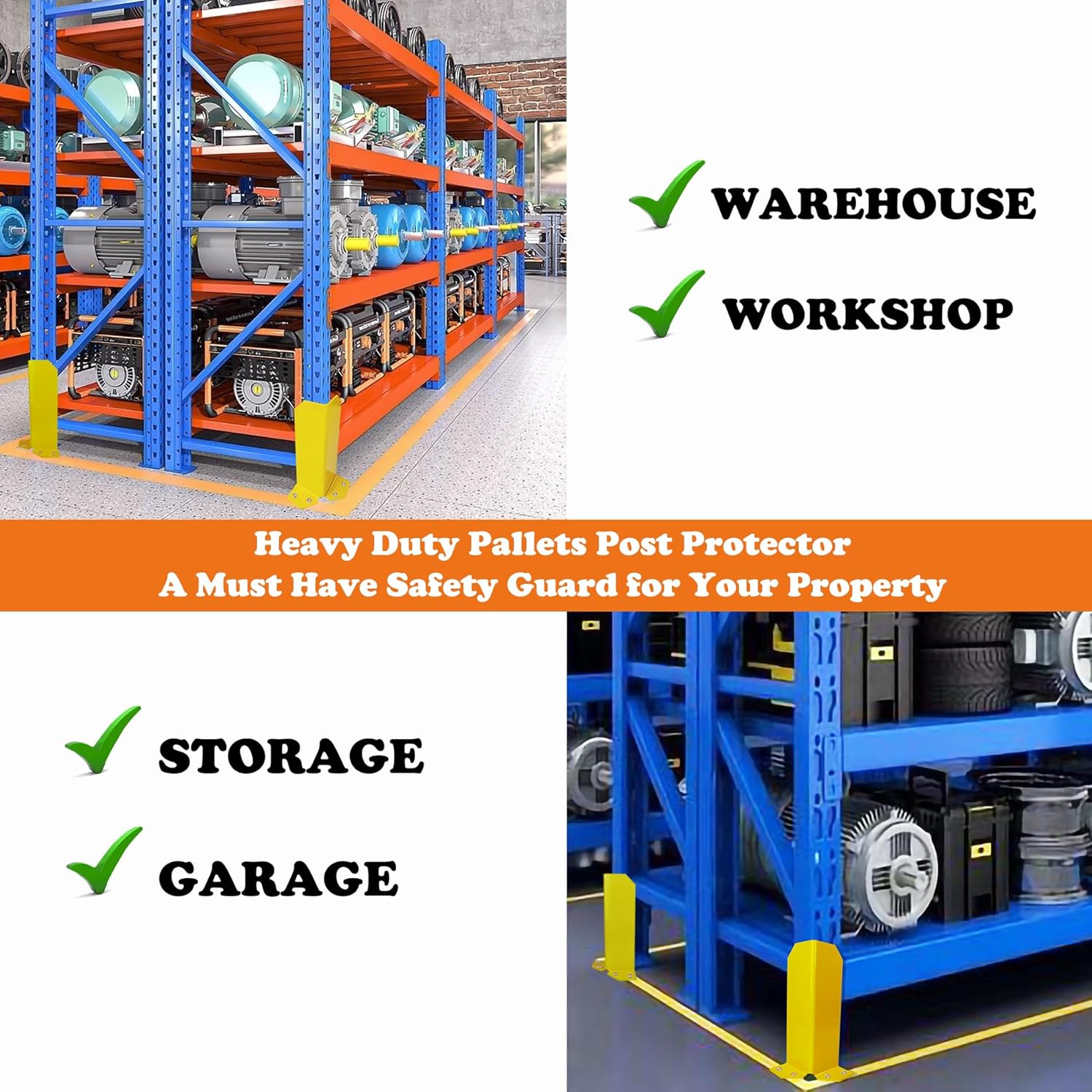 Storage Racking Upright Rack Column Guard Corner Protector Steel Pallet Rack Protectors with Corrosion Protection