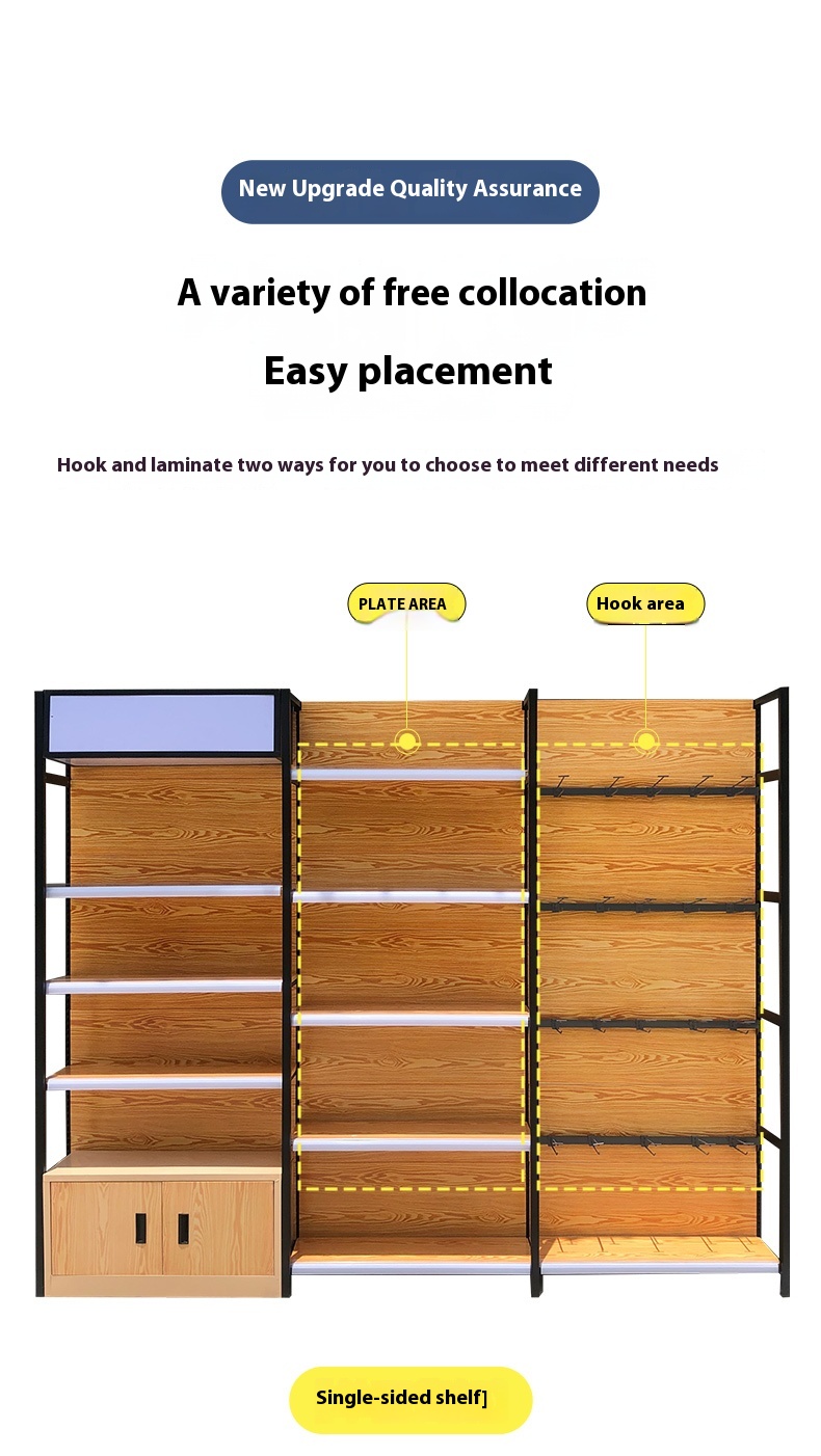 Adjustable Disassembled Multi-Functional Supermarket Gondola Shelving Retail Display Rack for Sale With Free 3D Design
