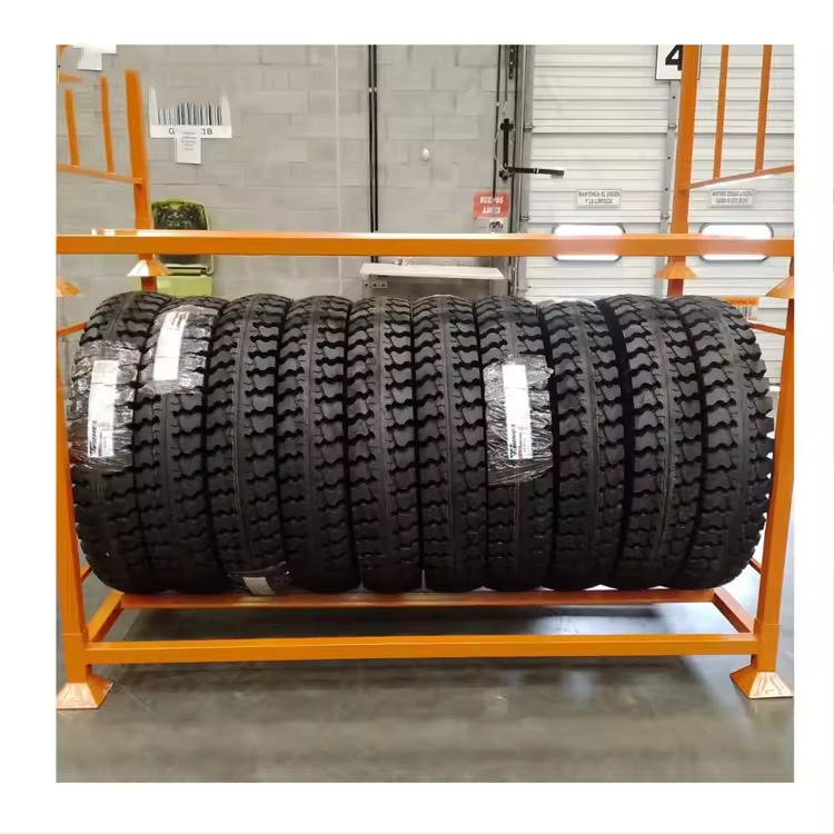 High Quality Professional Manufacturer Heavy Duty Metallic Mild Steel Powder Coating Iron Multi-Level Truck Tyre Rack