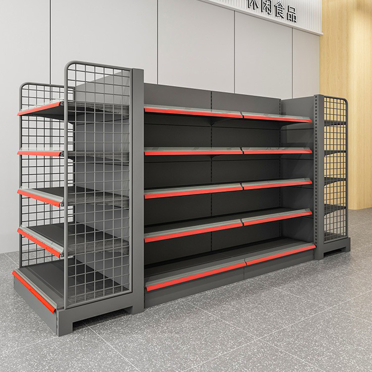 Sanyang Store Single Side Supermarket Racks Lightweight Durable Metallic Shelving in Various Sizes for Shop Display