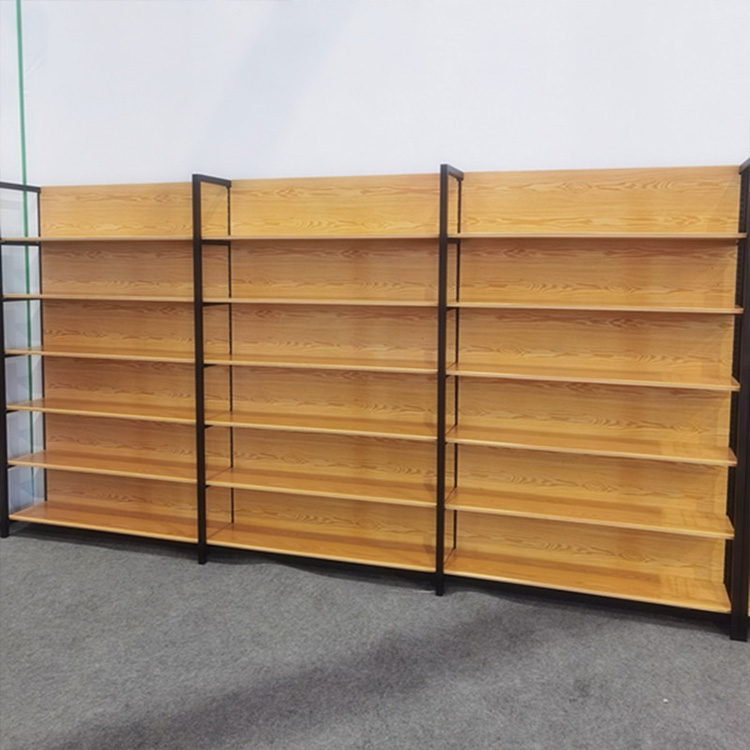 Single / Double-sided Supermarket Shelves Modern Iron Convenience Store Shelves Grocery Metal Supermarket Stacking Display Racks