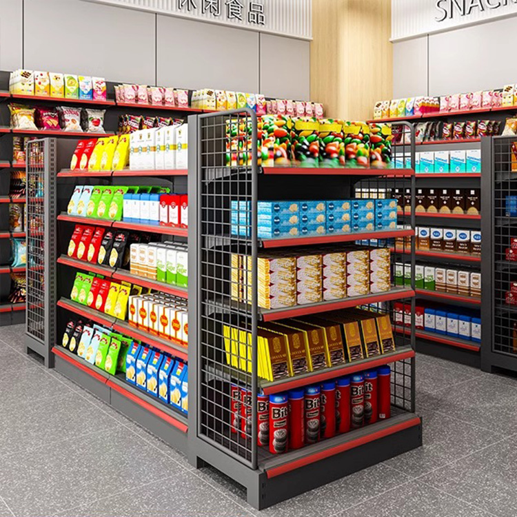 Sanyang Store Single Side Supermarket Racks Lightweight Durable Metallic Shelving in Various Sizes for Shop Display