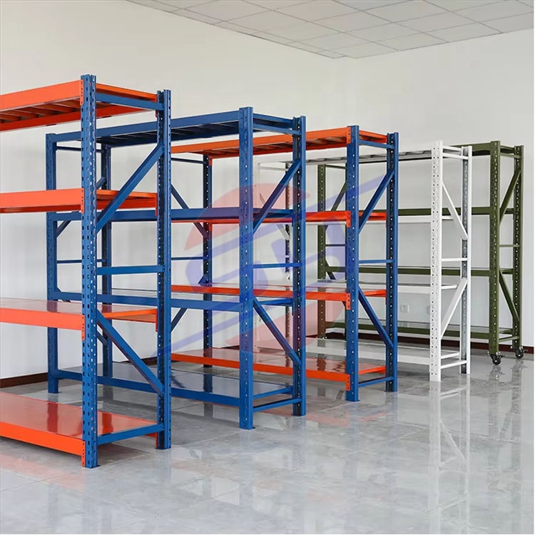 Adjustable Heavy Duty Racking 4 Tier Metal Boltless Storage Racking Industrial Steel Racking 500KG Suitable for Warehouses