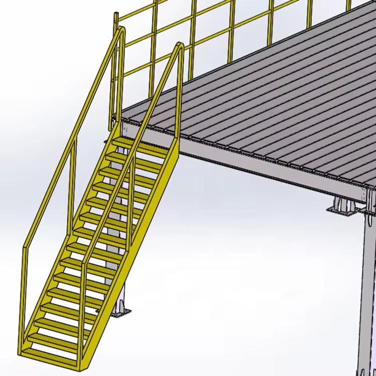 Custom Mezzanine Platform 1000-3000kg Per Sqm Mezzanine System 2-3 Floors with Stairs Heavy Duty Mezzanine Floor