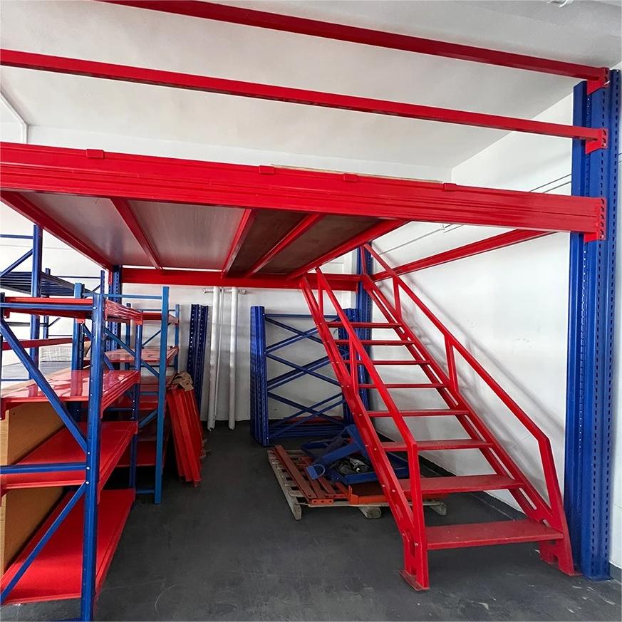 Heavy Duty Steel Mezzanine Floor System Custom High Density Industrial Manufacturers Warehouse Storage Platform