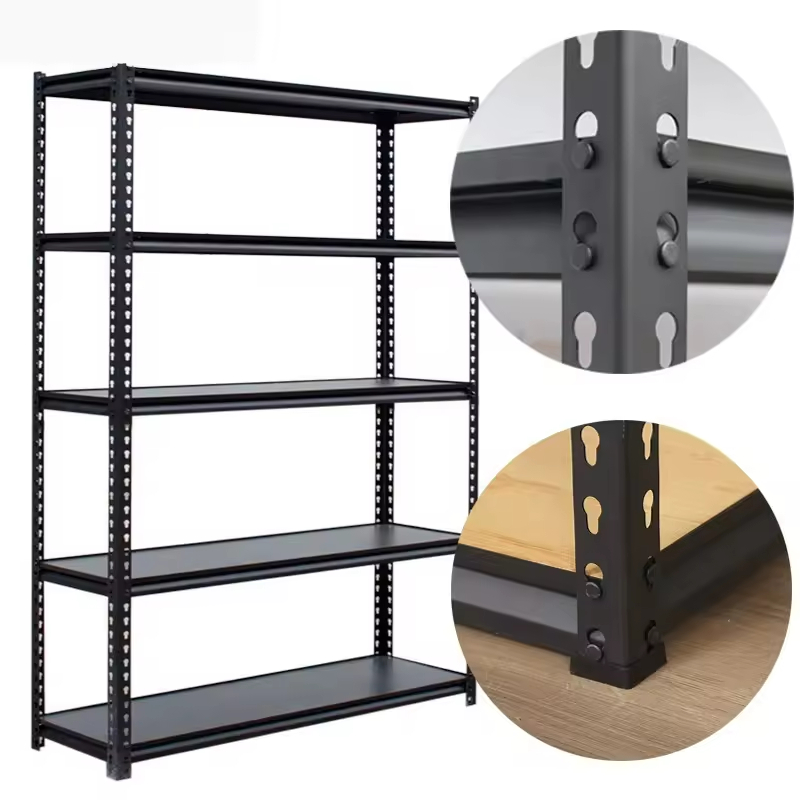 5 Tier Bolt-Less Metal Kitchen & Household Storage Racks Shelves with Wood Laminate or Steel Laminate