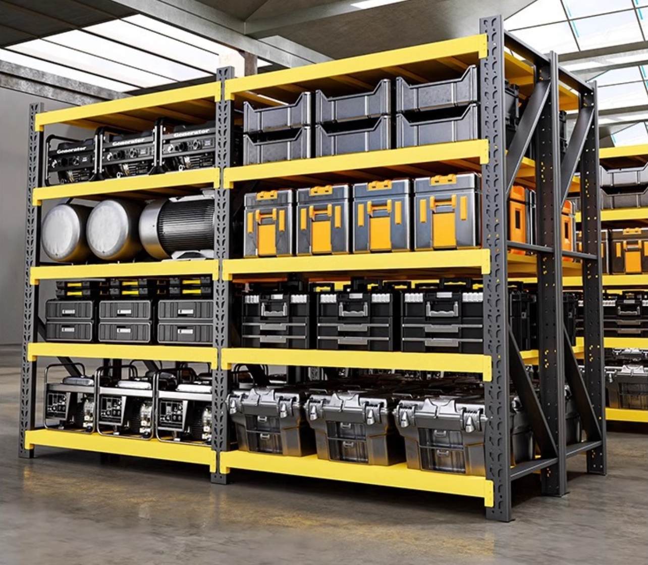 Durable Medium Duty Steel Rack Adjustable Industrial Storage Standing Shelf Display Corrosion Protection Powder Coated Warehouse