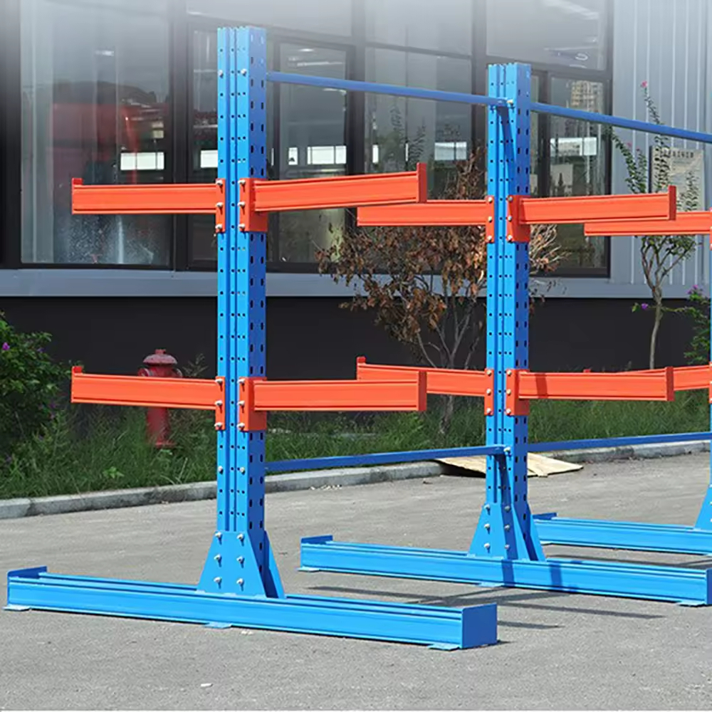 Adjustable Long Profile Warehouse Cantilever Racking System Side Load Timber Storage Rack Hose Rack Stacking Racks Shelves