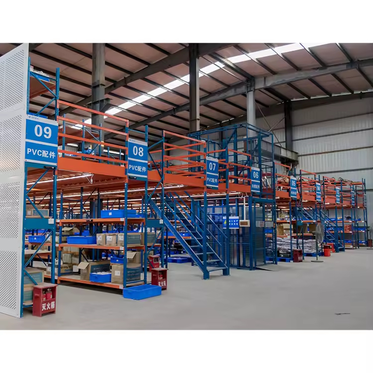 Multi Tier Steel Grating Floor Industrial Mezzanine Platform H Steel Mezzanine Rack System Warehouse Mezzanine Floor System