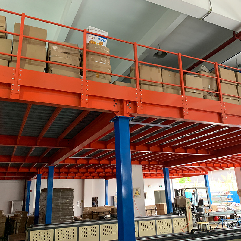 Warehouse Attic Loft Outdoor Platform Storage Rack Shelf Mezzanine Case Powder Coating Finish Corrosion Protection