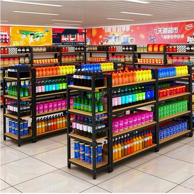 Supermarket Display Stands Cold Rolled Steel Light Duty Freestanding Shelving Racks 60-150 KG Capacity Retail Storage Cabinets