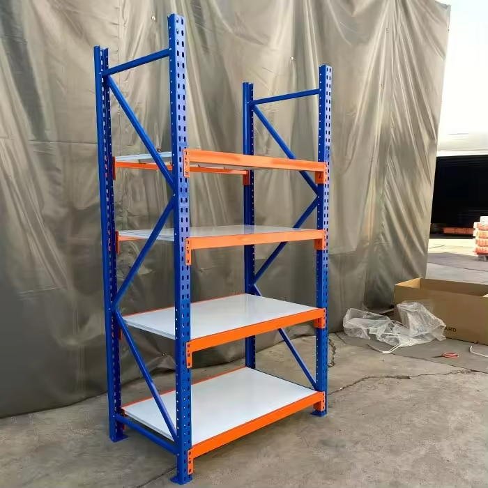 Customized 4-Tier Warehouse Rack 800kg/Tier Load Capacity Boltless Steel Storage Racking with Main and Sub Racks Assembled