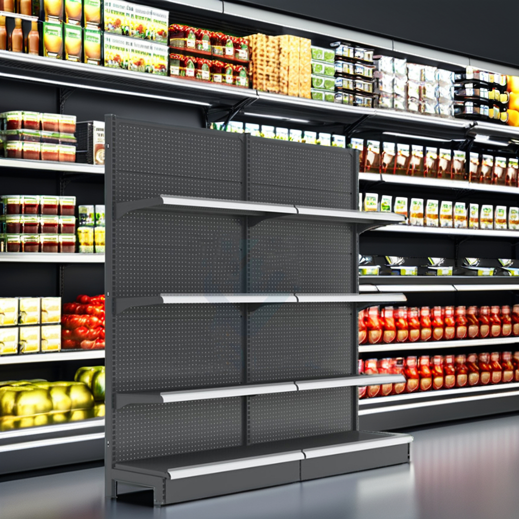 Supermarket Shelf Display Rack Single Sided Convenience Store Snack Shelving More Provinces Durable Metal Material