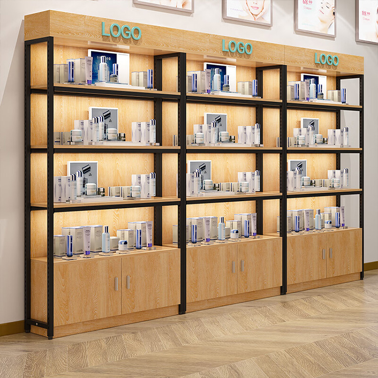 Factory Custom Size Color logo Supermarket Shelf Convenience Store Shelf Display Groceries Shelving