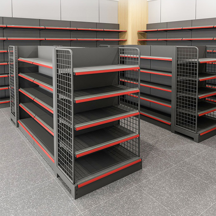 Sanyang Store Single Side Supermarket Racks Lightweight Durable Metallic Shelving in Various Sizes for Shop Display