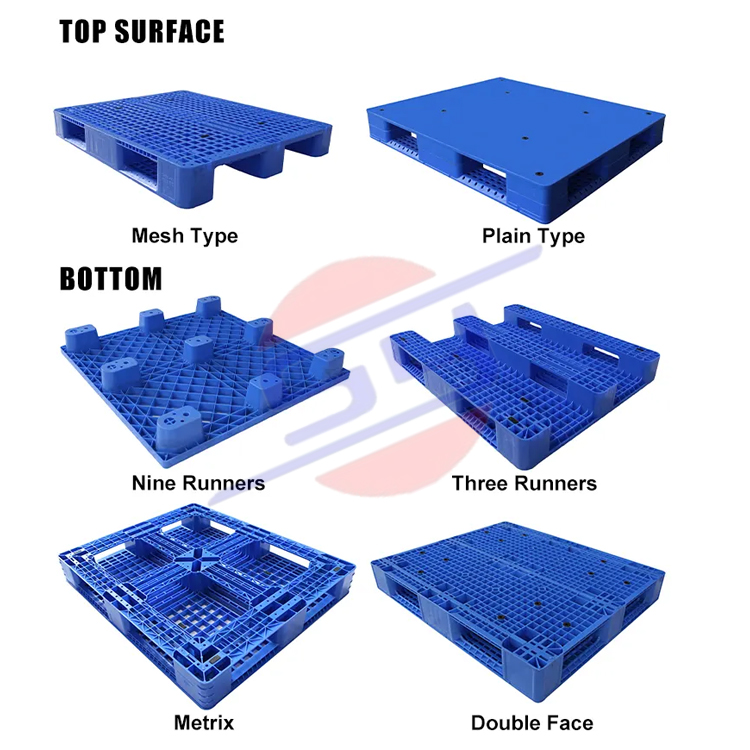 48x40 Heavy Duty Double Sided Reversible Plastic Pallet Industrial Warehouse Pallet Cargo & Storage Equipment