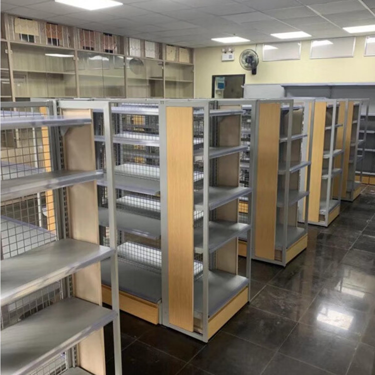 Retail Metal Grocery Store Furniture Display Supermarket Modern Appearance Steel Material Heavy Duty Display Shelf