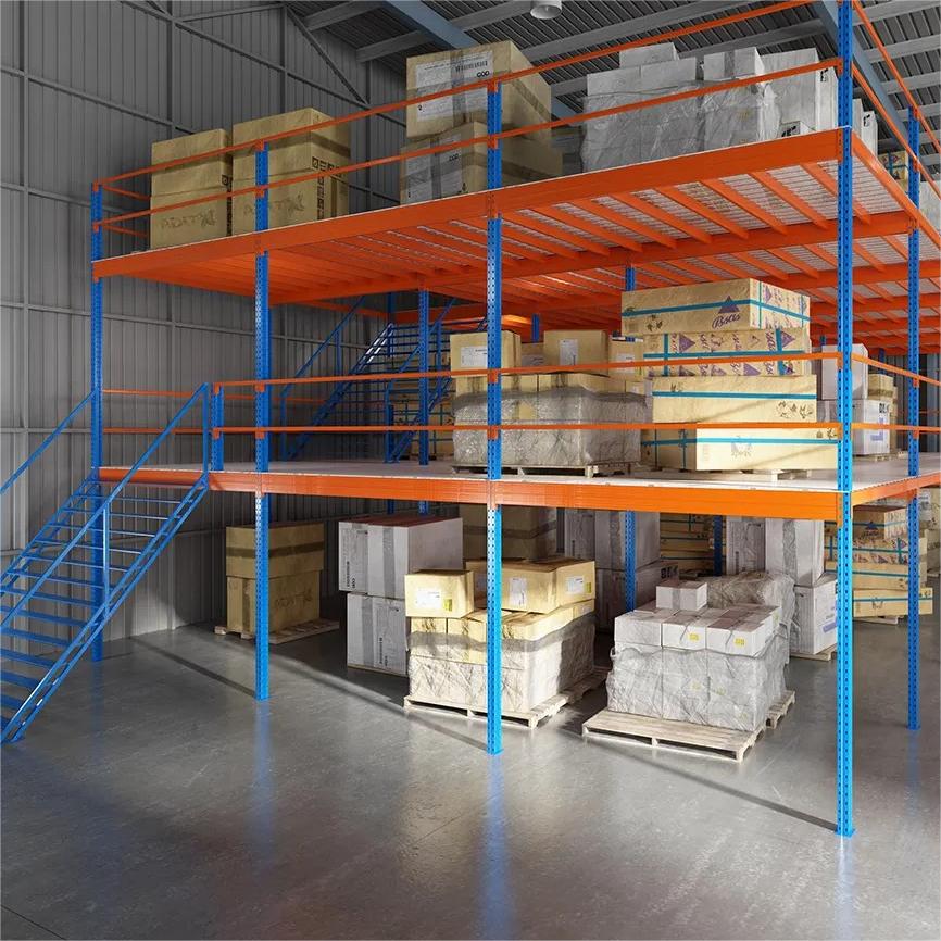Industrial Warehouse Steel Platforms Metal Shelving Storage Racks Heavy Duty Steel Mezzanine Floor Systems
