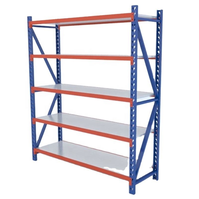 Medium Universal Wheel Anti-Corrosion Steel Metal Display Rack for Supermarket Shelves Bolt Structure for Warehouse Storage