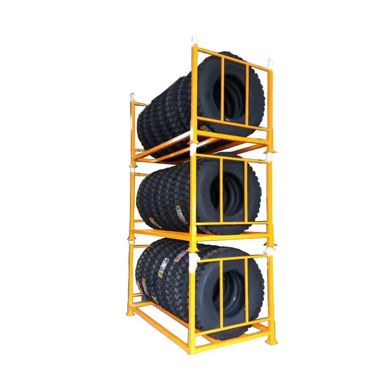 High Quality Professional Manufacturer Heavy Duty Metallic Mild Steel Powder Coating Iron Multi-Level Truck Tyre Rack