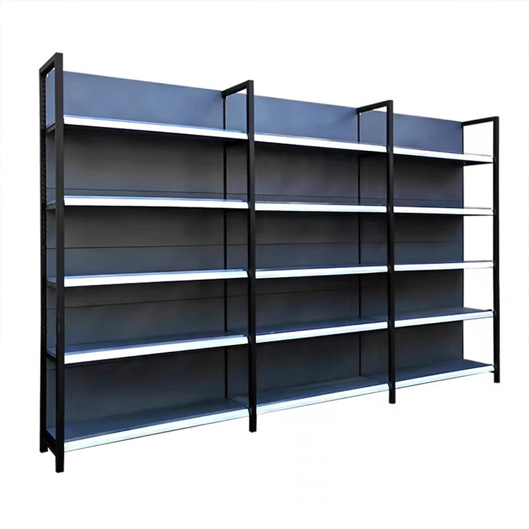 Sanyang Double Sided Metal Supermarket Display Racks Light & Heavy Duty Shelves for Store Use Material Free 3D Design