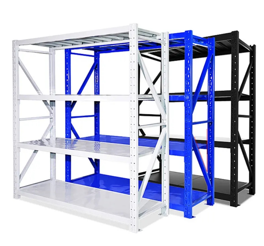 4 Tier Adjustable Light Duty Shelving Thickened Steel Industrial Electrostatic Powder Coated Anti-corrosion Pallet Racking CE
