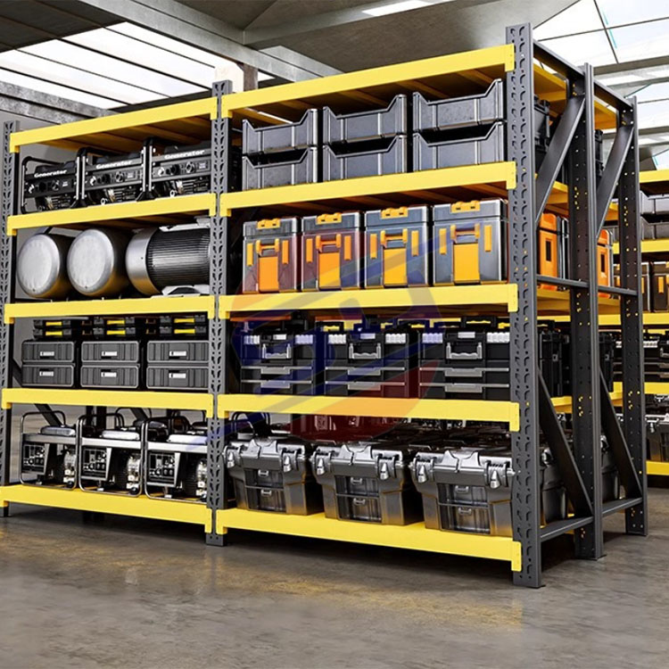 Adjustable 4-Tier Industrial Metal Steel Storage Rack Corrosion Protection for Warehouse Logistics Storage