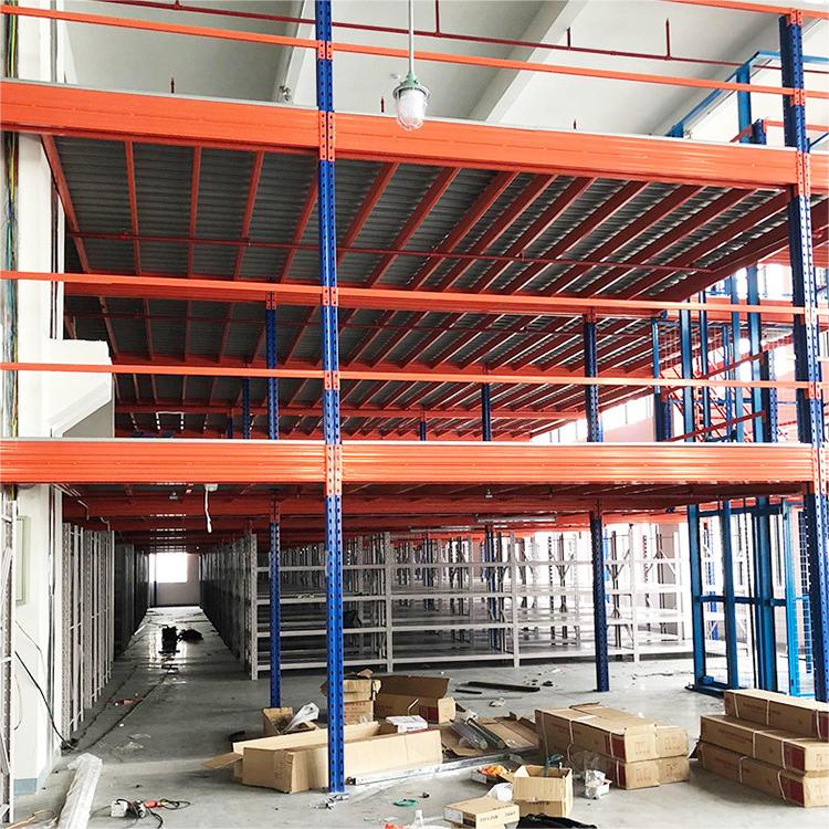 Warehouse Attic Loft Outdoor Platform Storage Rack Shelf Mezzanine Case Powder Coating Finish Corrosion Protection