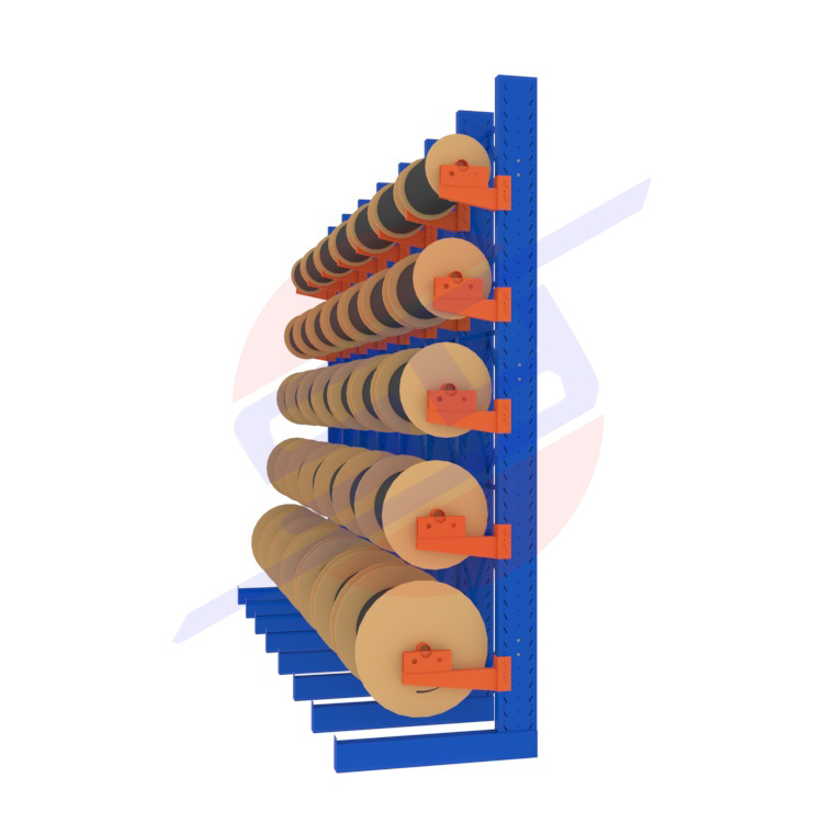 Adjustable Thickened Metal Boltless Cable Reel Racks Special Warehouse Use Cantilever Wire Storage Rack