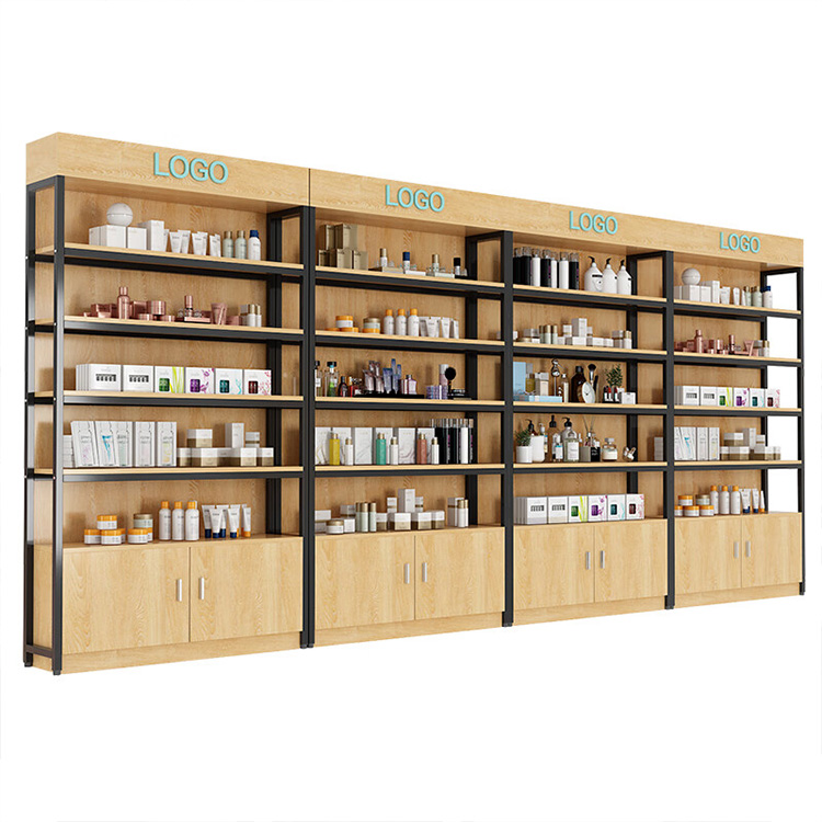 Factory Custom Size Color logo Supermarket Shelf Convenience Store Shelf Display Groceries Shelving