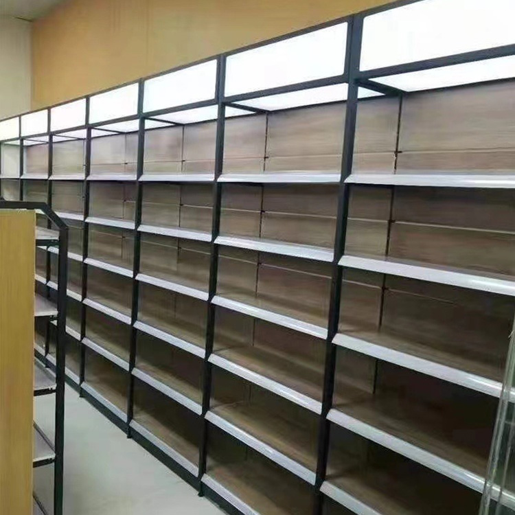 Customizable Size Metal Display Shelves for Pharmacies and Retail Stores Single-Sided Supermarket Rack