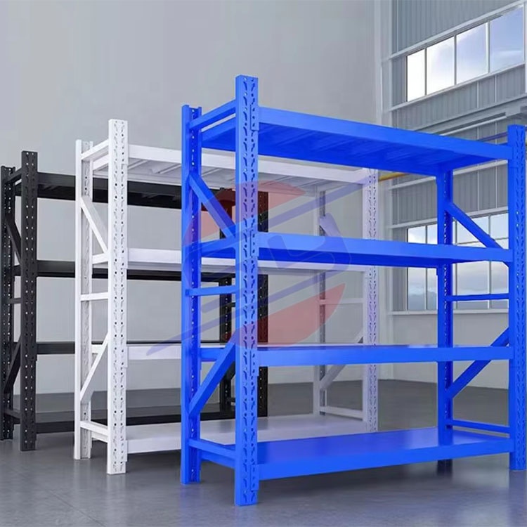 Factory Adjustable  Light Duty Shelving Unit Stainless Metal Storage Racks 100kg Capacity Powder Coating  for Warehouse Stacking