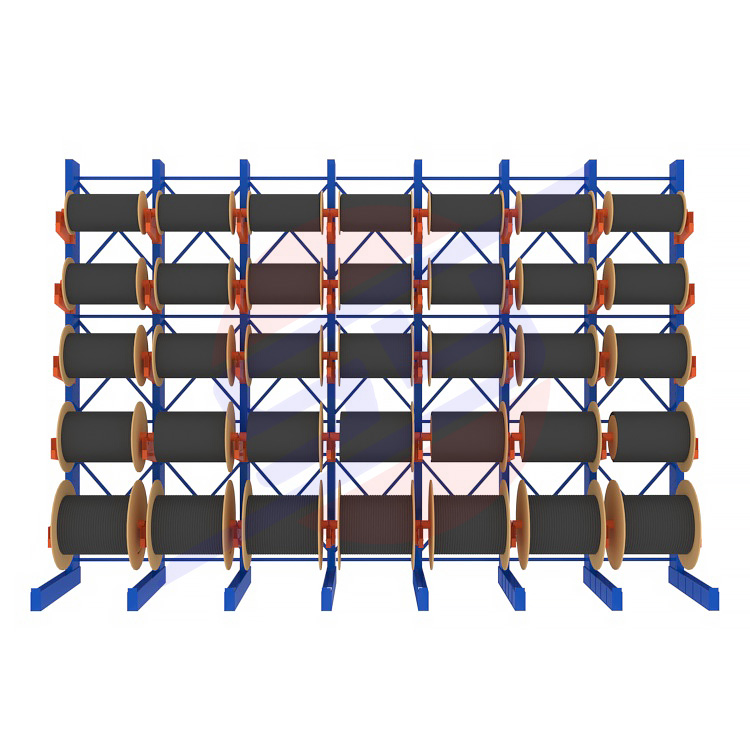 Adjustable Thickened Metal Boltless Cable Reel Racks Special Warehouse Use Cantilever Wire Storage Rack