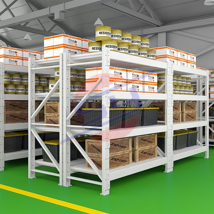 Customized Industrial Medium Duty Stacking Racks System Units Metal Rack Warehouse Steel Pallet Racking Galvanized Shelving
