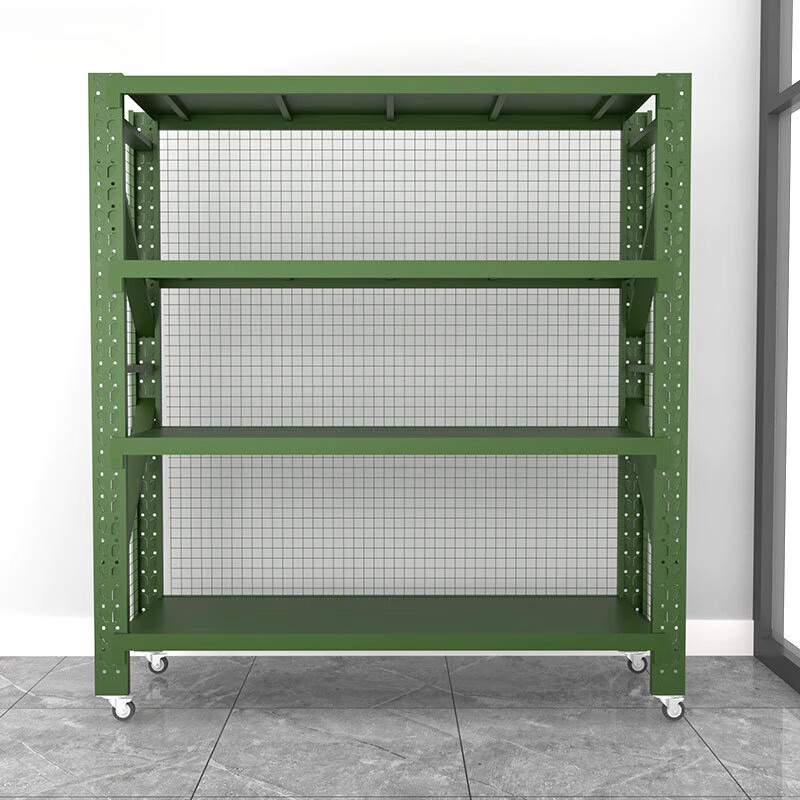 4-Tier Black Angle Iron Steel Metal Light Shelf Multi-Level Bolt Warehouse Storage Stands and Racks Shelving Units