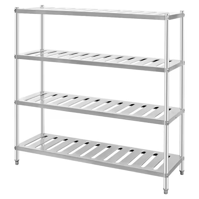 4 Tier Metal Storage Rack Restaurant Warehouse Stainless Steel Storage Racks
