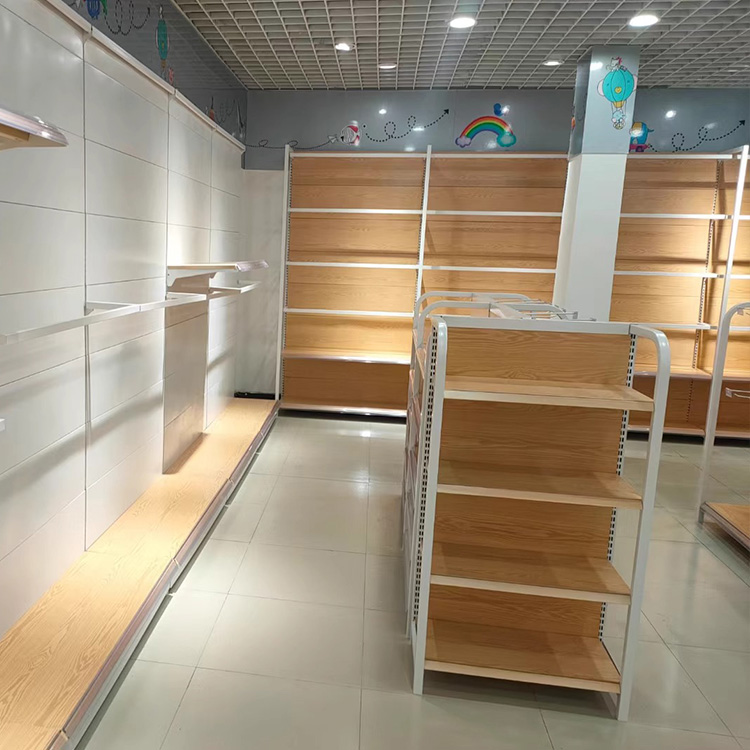 Single / Double-sided Supermarket Shelves Modern Iron Convenience Store Shelves Grocery Metal Supermarket Stacking Display Racks