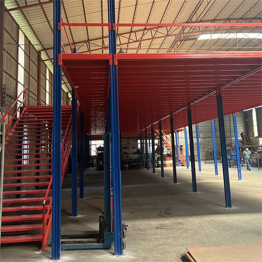 Multi-Level Loft Mezzanine Rack Factory-Made Customizable Attic Shelves for Warehouse