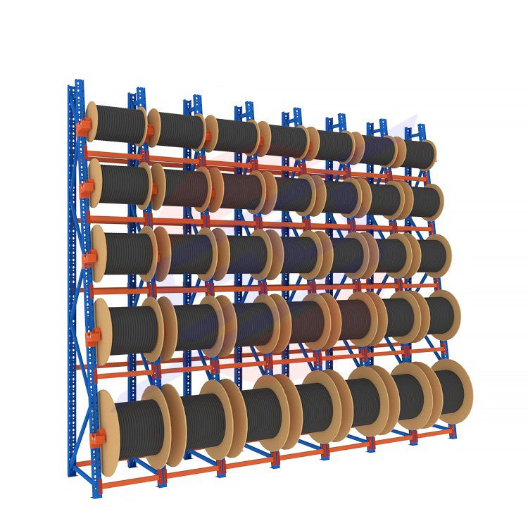 Heavy-Duty Steel Cable Reel Racks for Warehouse Storage Factory Wholesale Corrosion Protection Feature
