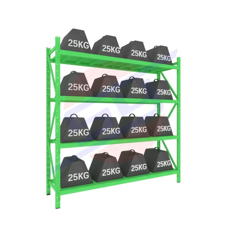 Custom Light Duty Shelving 25-300Kg Layer Garage Black 4 Tier Warehouse Storage Metal Stacking Shelf Rack Unit for Warehouse