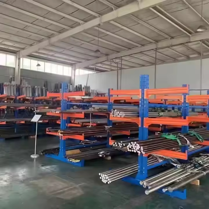 Single Sided Cantilever Rack Custom Size Industrial Warehouse Steel Shelving for Pipe Bar Lumber Long Raw Material Storage