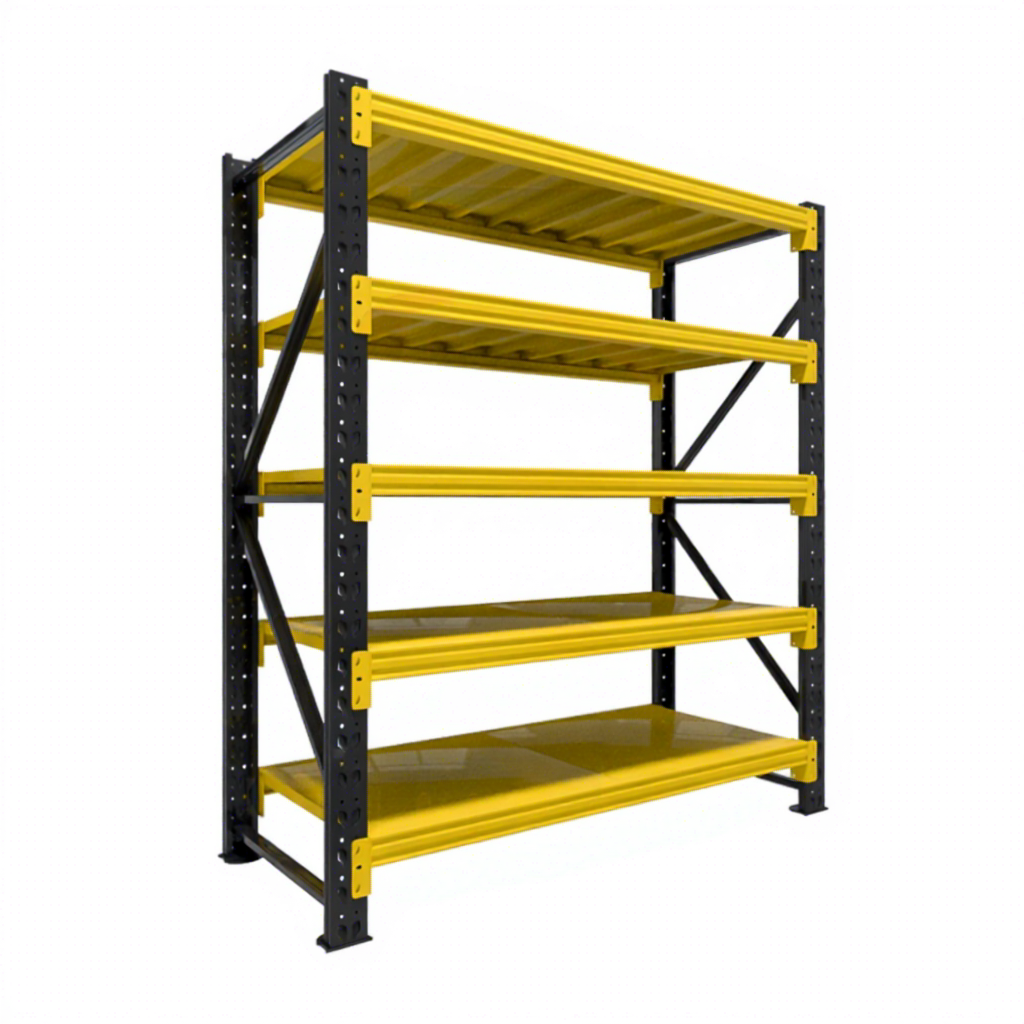 Medium Duty Shelving 4 Tiers Adjustable Metal Steel Manual Storage Industrial Pallet Rack Storage Racks