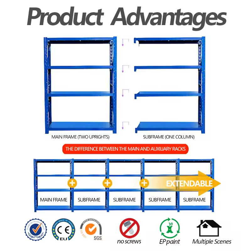 Heavy Duty Racking Multi-Tier Adjustable Butterfly Hole Boltless Assembled Beam Heavy Duty Rack System Warehouse Storage