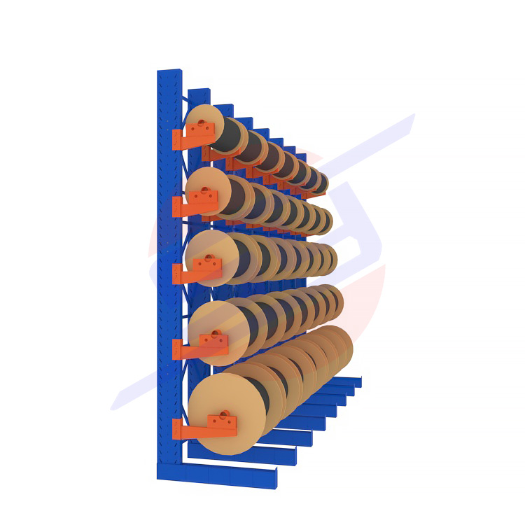 Adjustable Thickened Metal Boltless Cable Reel Racks Special Warehouse Use Cantilever Wire Storage Rack
