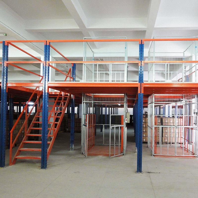 Warehouse Attic Loft Outdoor Platform Storage Rack Shelf Mezzanine Case Powder Coating Finish Corrosion Protection