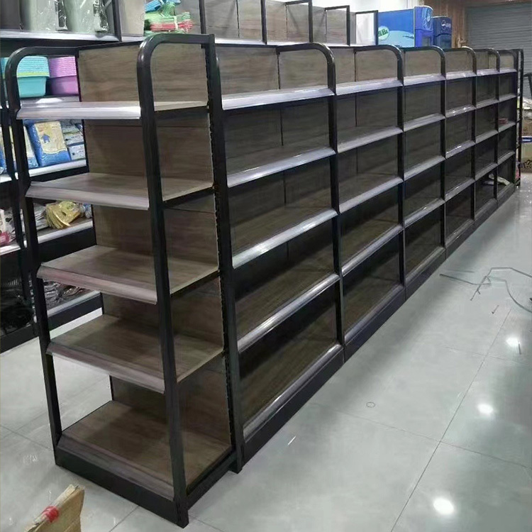 Customizable Size Metal Display Shelves for Pharmacies and Retail Stores Single-Sided Supermarket Rack