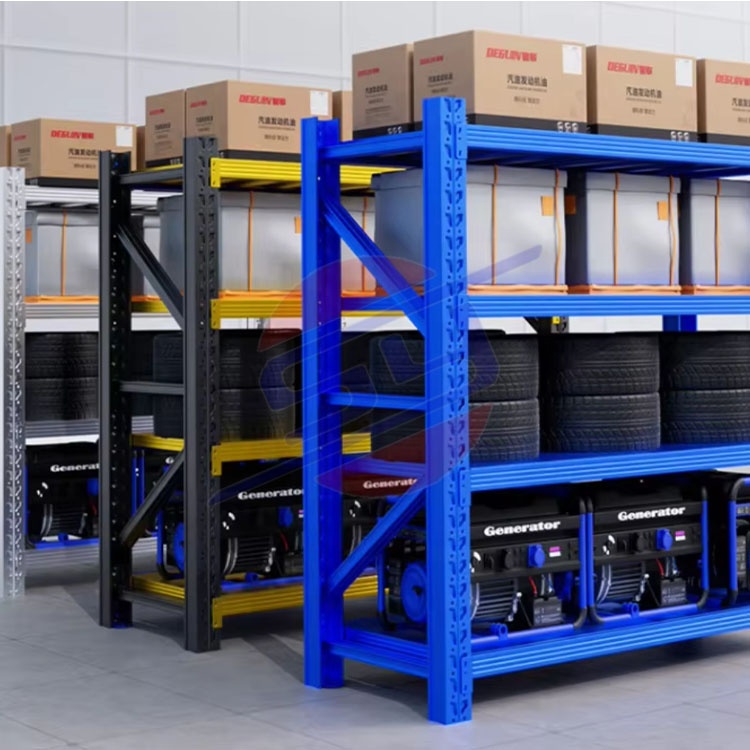 Factory Adjustable  Light Duty Shelving Unit Stainless Metal Storage Racks 100kg Capacity Powder Coating  for Warehouse Stacking