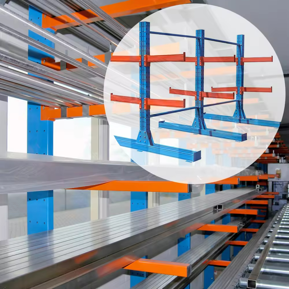 Adjustable Long Profile Warehouse Cantilever Racking System Side Load Timber Storage Rack Hose Rack Stacking Racks Shelves